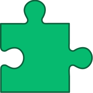 Green jigsaw puzzle piece