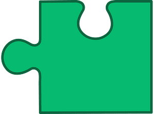 Green jigsaw puzzle piece