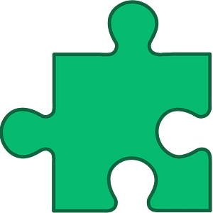 Green jigsaw puzzle piece
