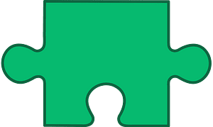 Green jigsaw puzzle piece