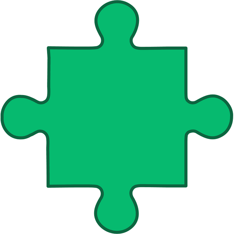 Green jigsaw puzzle piece
