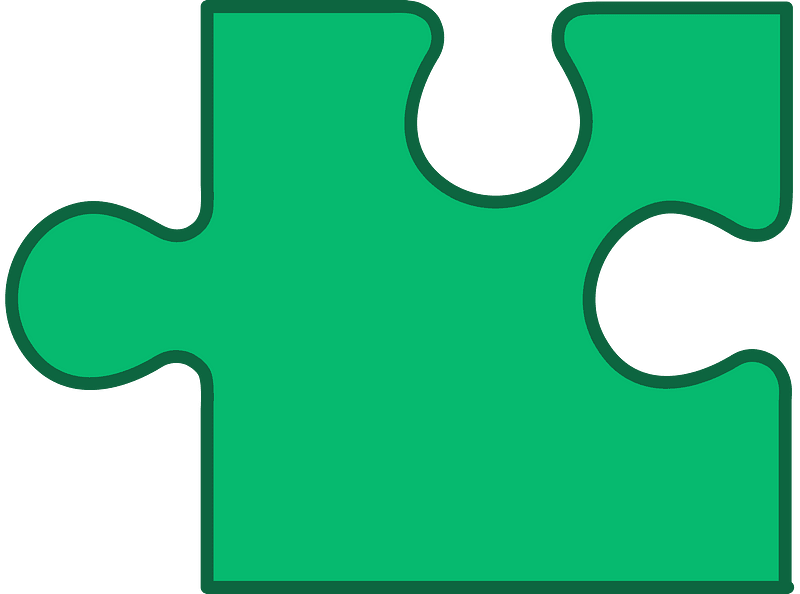 Green jigsaw puzzle piece
