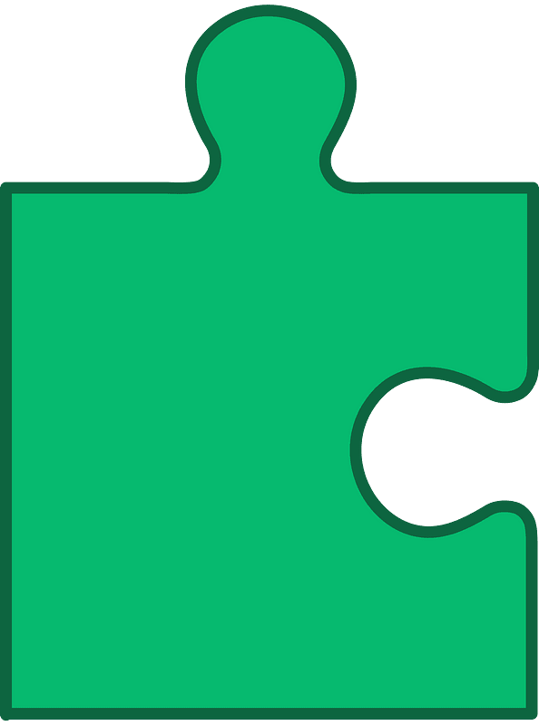 Green jigsaw puzzle piece