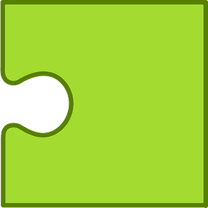 Lime jigsaw puzzle piece