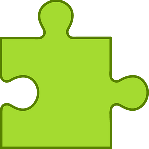 Lime jigsaw puzzle piece