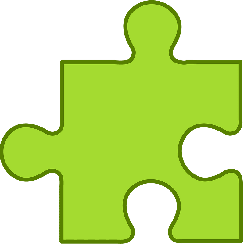 Lime jigsaw puzzle piece