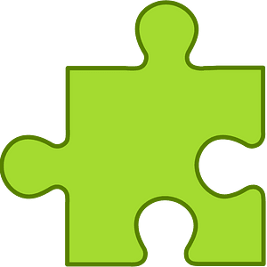 Lime jigsaw puzzle piece