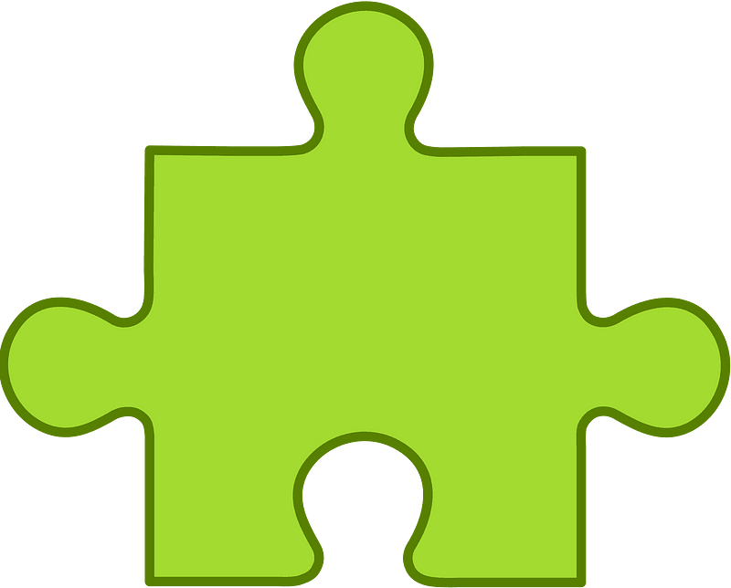 Lime jigsaw puzzle piece