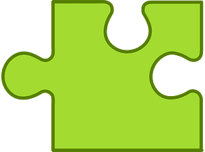 Lime jigsaw puzzle piece