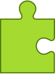 Lime jigsaw puzzle piece