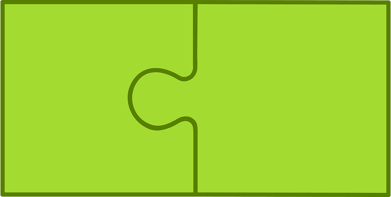 Lime jigsaw puzzle of 2 pieces