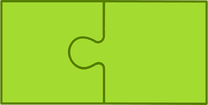 Lime jigsaw puzzle of 2 pieces