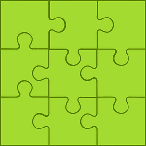 Lime jigsaw puzzle of 9 pieces