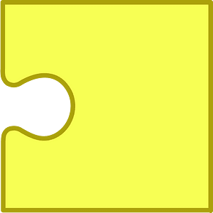 Yellow jigsaw puzzle piece
