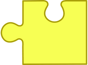 Yellow jigsaw puzzle piece