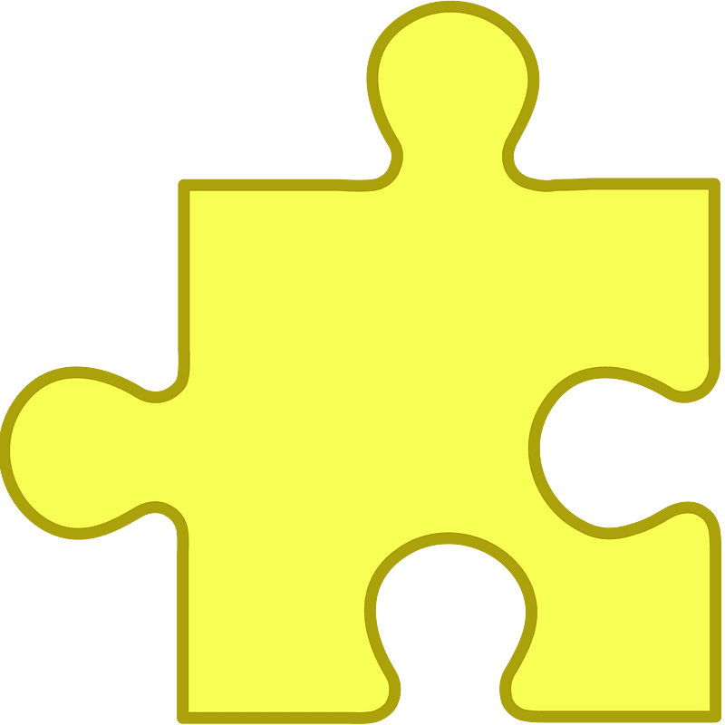 Yellow jigsaw puzzle piece