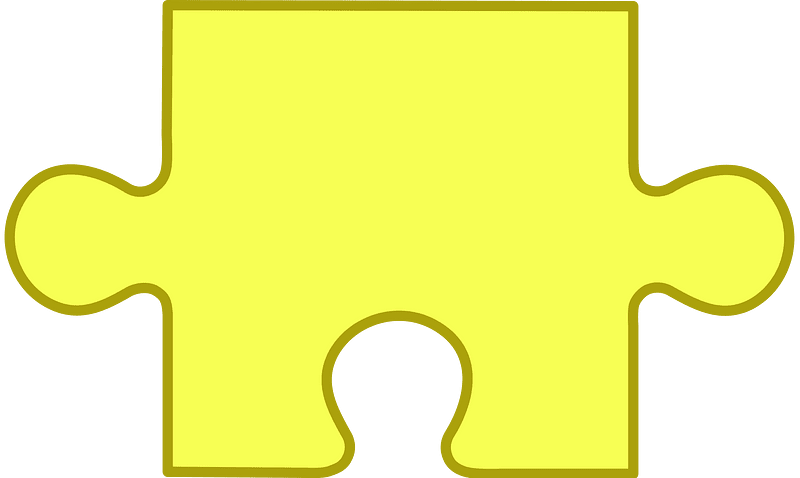 Yellow jigsaw puzzle piece