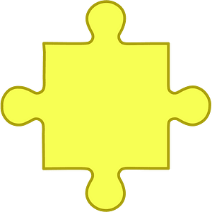 Yellow jigsaw puzzle piece