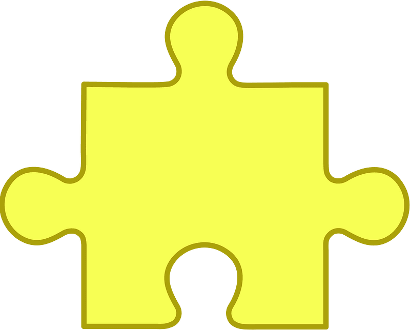 Yellow jigsaw puzzle piece