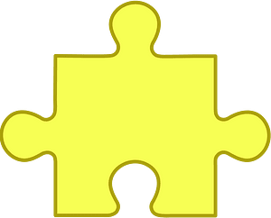 Yellow jigsaw puzzle piece