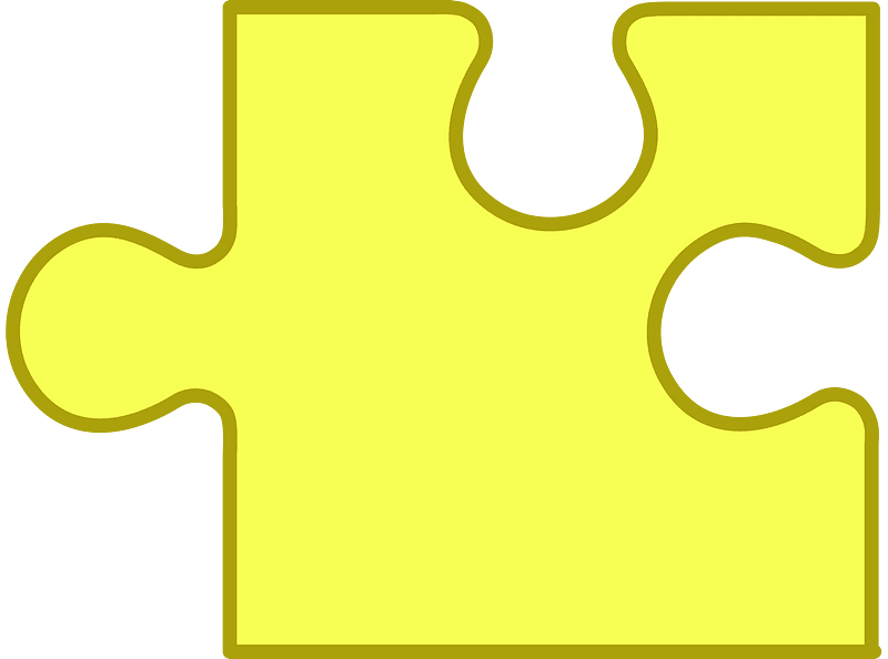 Yellow jigsaw puzzle piece