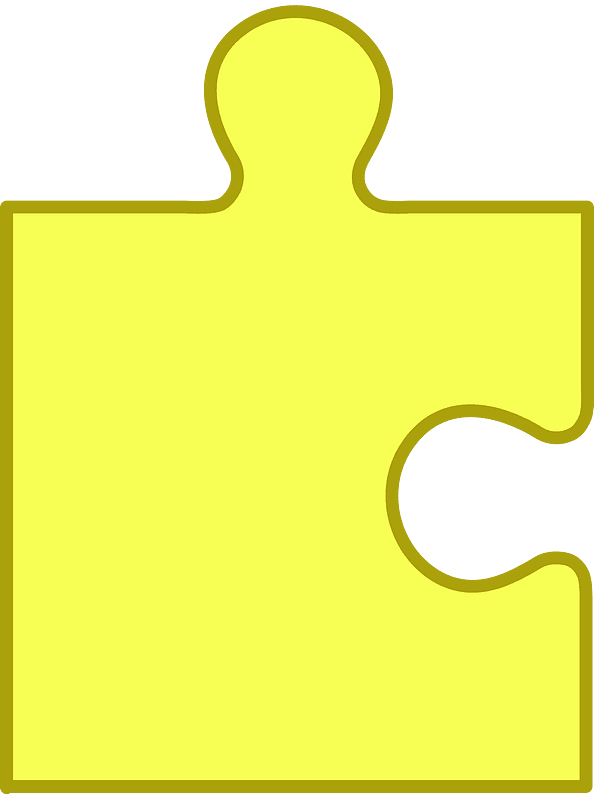 Yellow jigsaw puzzle piece