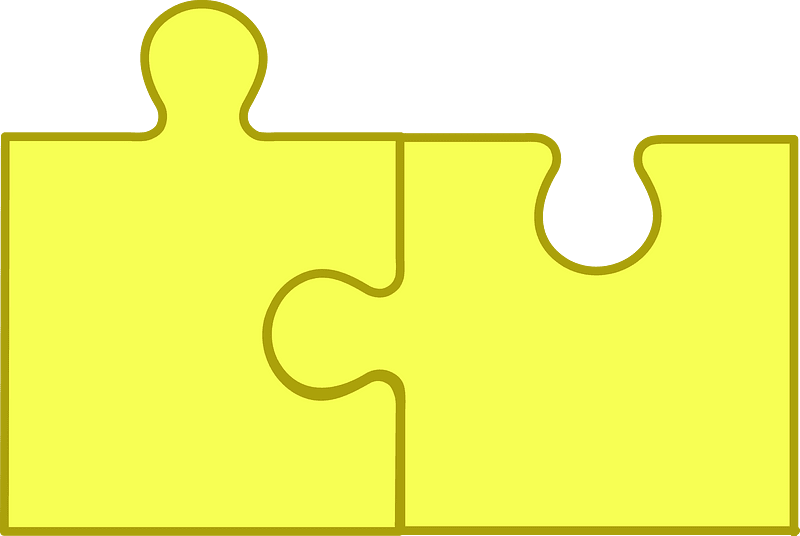 Yellow jigsaw puzzle of 2 pieces