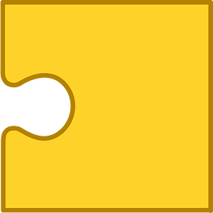 Yellow-Amber jigsaw puzzle piece