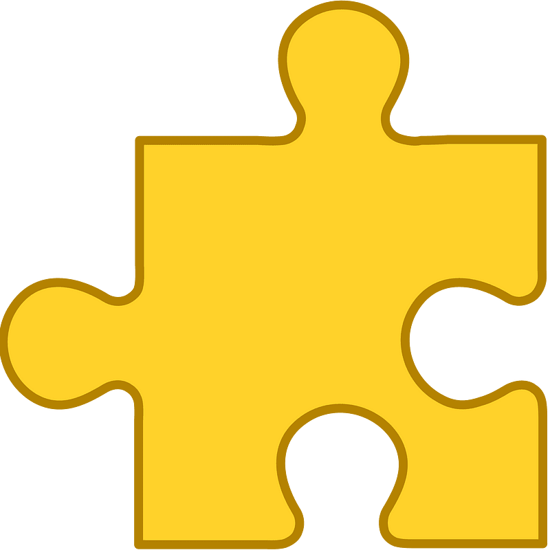 Yellow-Amber jigsaw puzzle piece