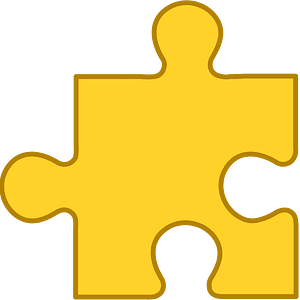 Yellow-Amber jigsaw puzzle piece