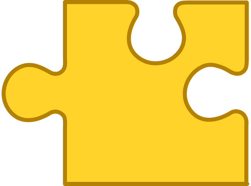Yellow-Amber jigsaw puzzle piece