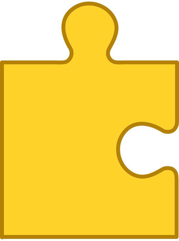 Yellow-Amber jigsaw puzzle piece