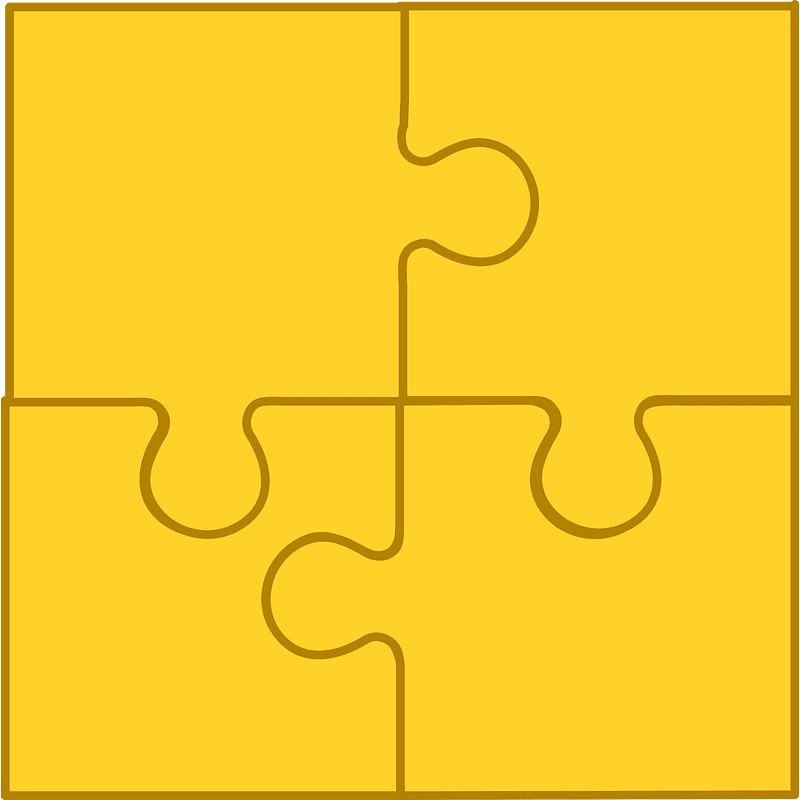 Yellow-Amber jigsaw puzzle of 4 pieces