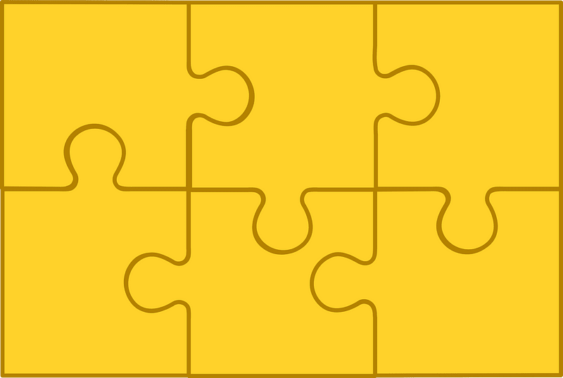 Yellow-Amber jigsaw puzzle of 6 pieces