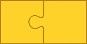 Yellow-Amber jigsaw puzzle of 2 pieces