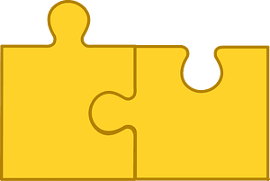 Yellow-Amber jigsaw puzzle of 2 pieces
