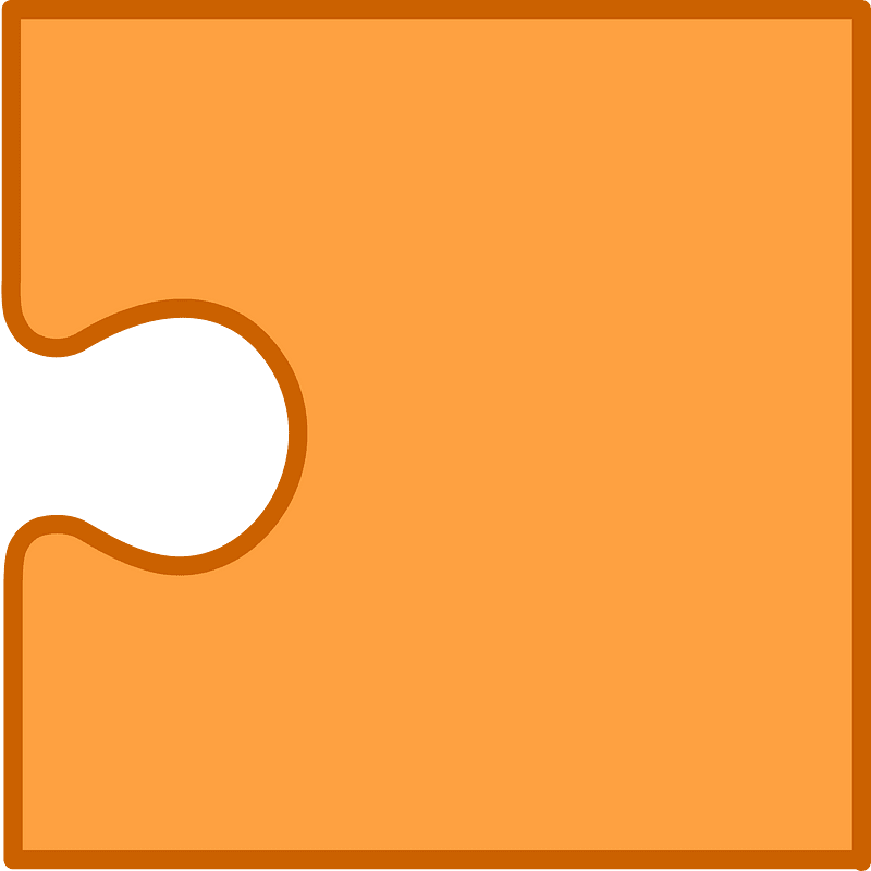 Orange jigsaw puzzle piece