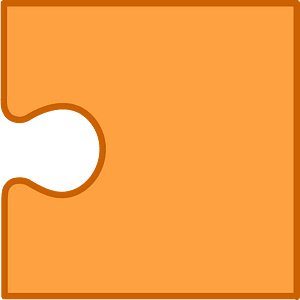 Orange jigsaw puzzle piece