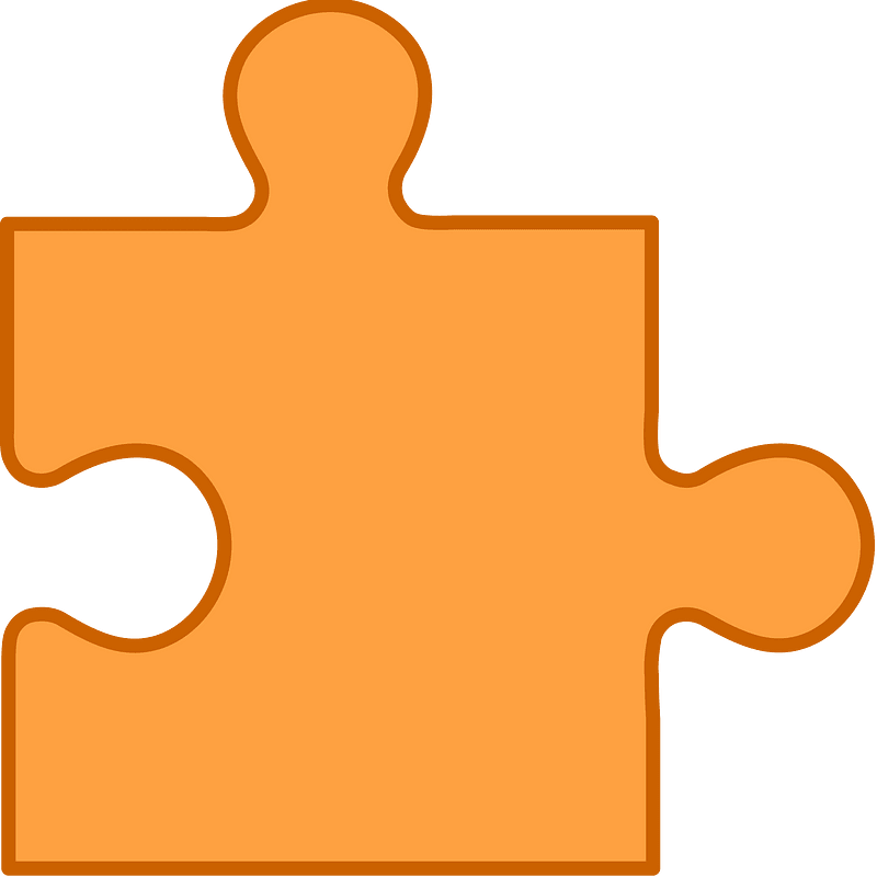 Orange jigsaw puzzle piece