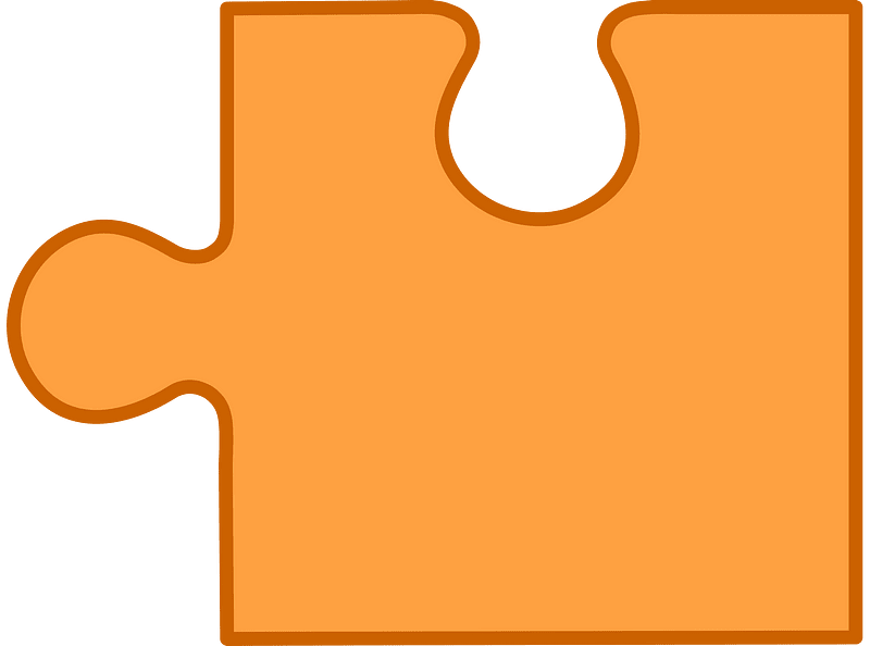 Orange jigsaw puzzle piece
