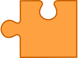 Orange jigsaw puzzle piece