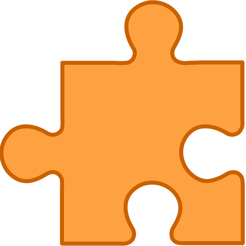 Orange jigsaw puzzle piece