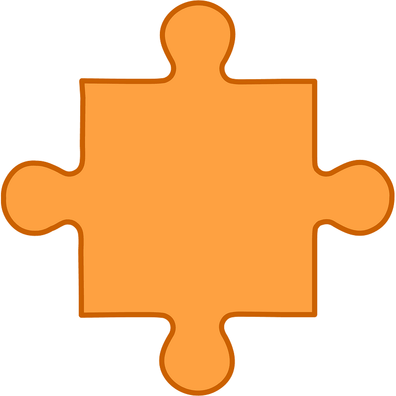 Orange jigsaw puzzle piece