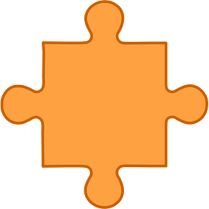 Orange jigsaw puzzle piece