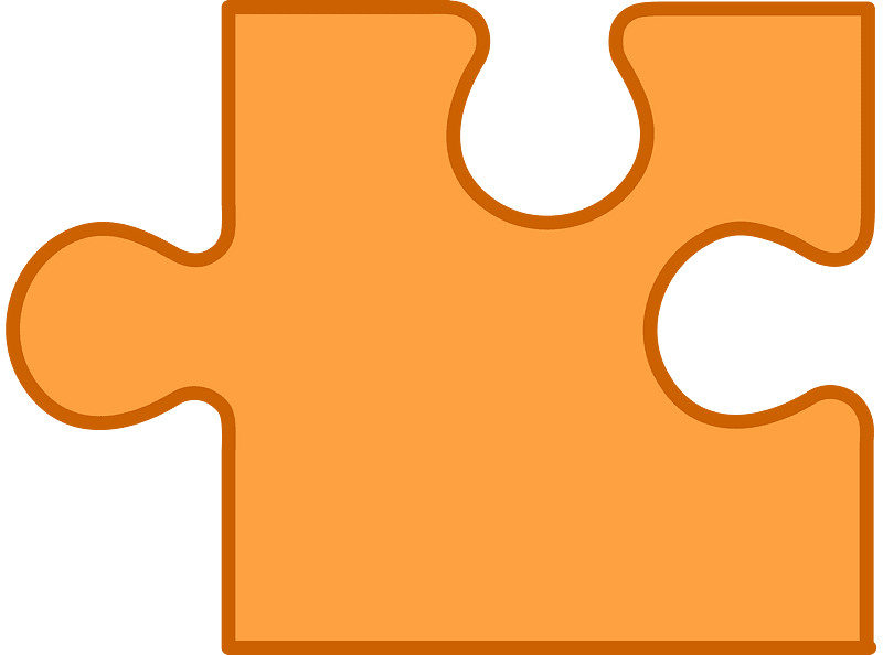 Orange jigsaw puzzle piece