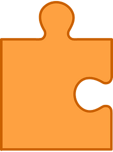 Orange jigsaw puzzle piece