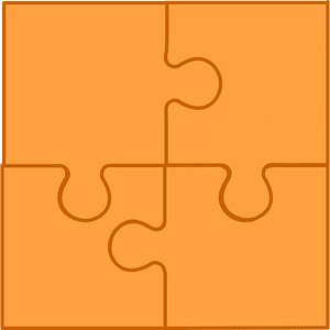 Orange jigsaw puzzle of 4 pieces