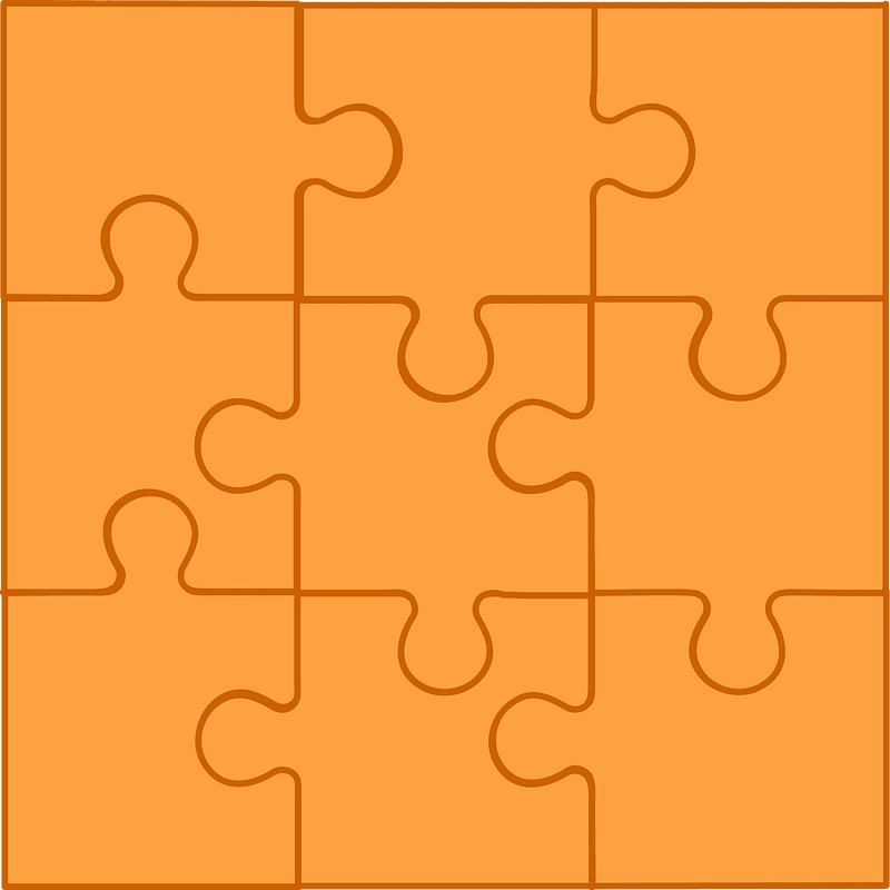 Orange jigsaw puzzle of 9 pieces