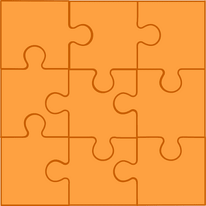 Orange jigsaw puzzle of 9 pieces