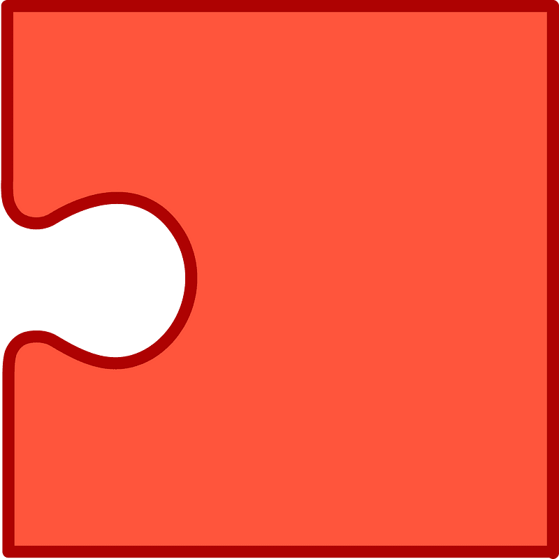 Vermilion jigsaw puzzle piece